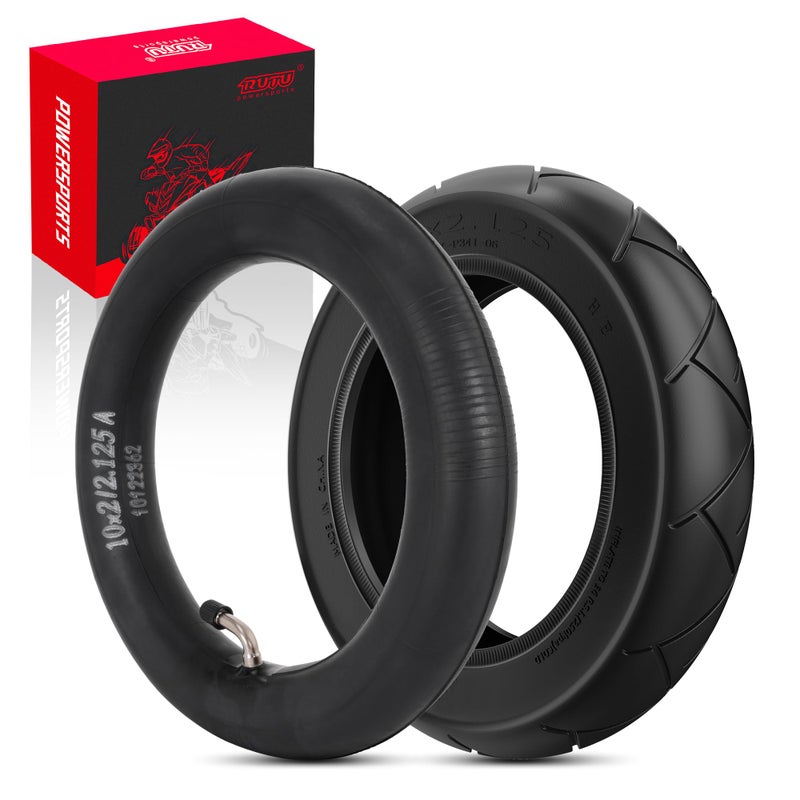 RUTU 10x2.125 Heavy Duty Tire and Inner Tube Compatible with Smart Electric Balance Scooter Bike, Bicycle, Tricycle, Stroller Replacement Wheels for 10-inch Tires with 6-inch Rims - Image 1
